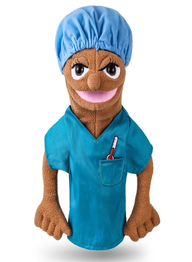 ZJoey Role Play Hand Puppets Hand Plush Chef Doctor Fireman Pirate Detective Athlete Nurse Worker Hand Puppet Toys Puppets for Kids Storytelling Imaginative Pretend Play Teaching Preschool(Nurse) - Image 1